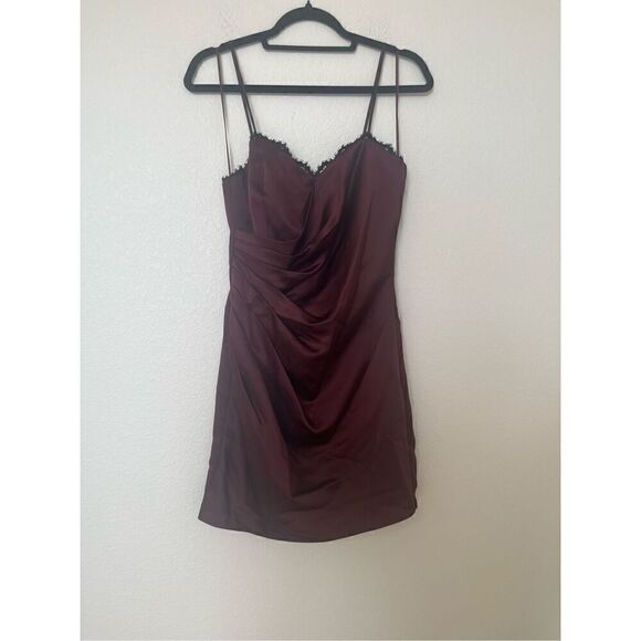 Parker Maroon Cocktail MIni Dress NEW - Picture 4 of 9